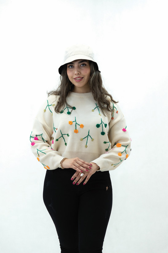 باقت طرح دار گل برجسته شیری