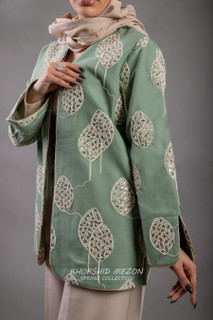 مانتو کتی پولکدوزی سبز