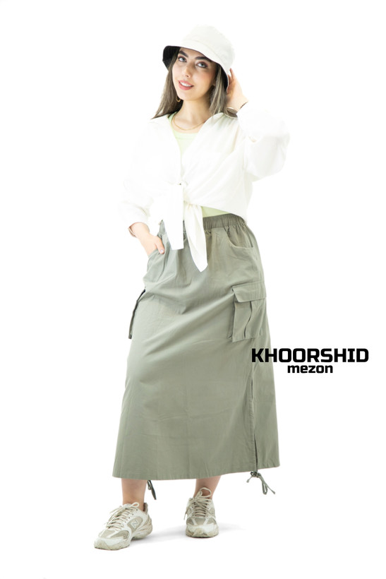 دامن کارگو جدید سبز