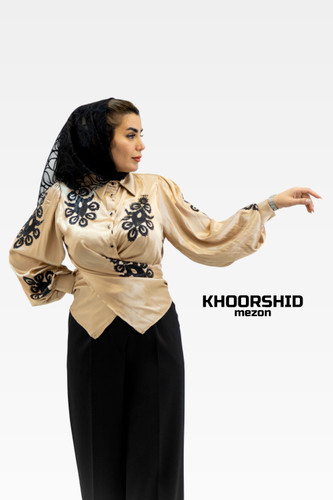 شومیز ساتن مجلسی زنانه نگین کاری شده