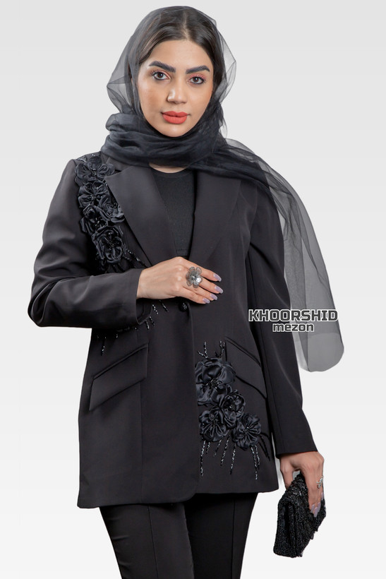 کت مجلسی زنانه گل برجسته