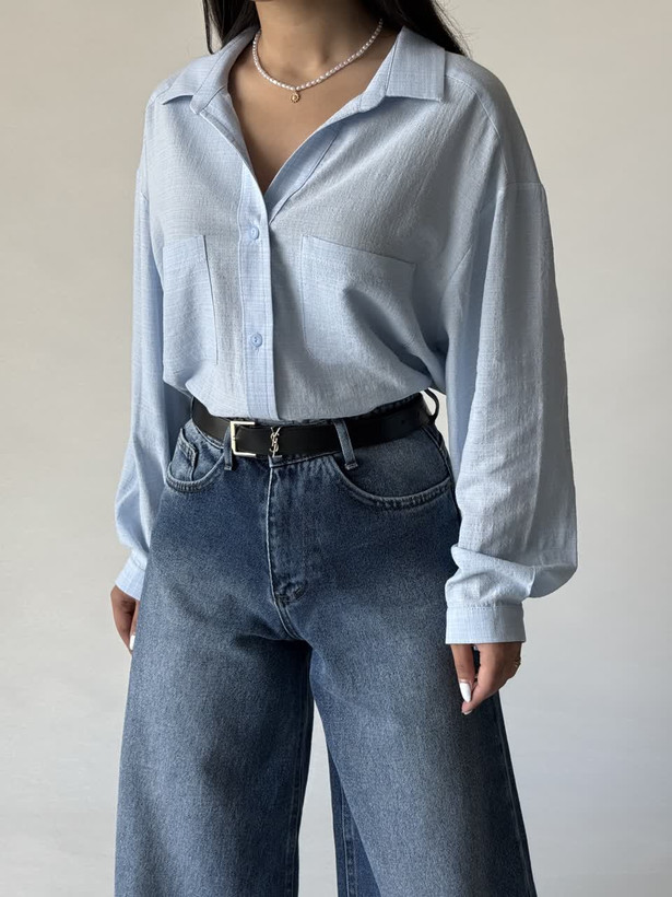 شومیز آبی آسمانی