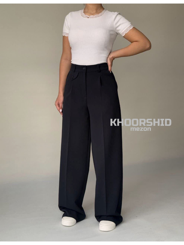 شلوار بگ زنانه مشکی ترند مزون خورشید مشهد