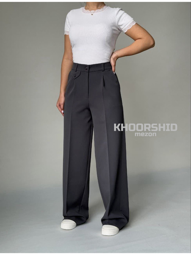 شلوار بگسورمه ای کرپ کجراه زنانه جدی و ترند