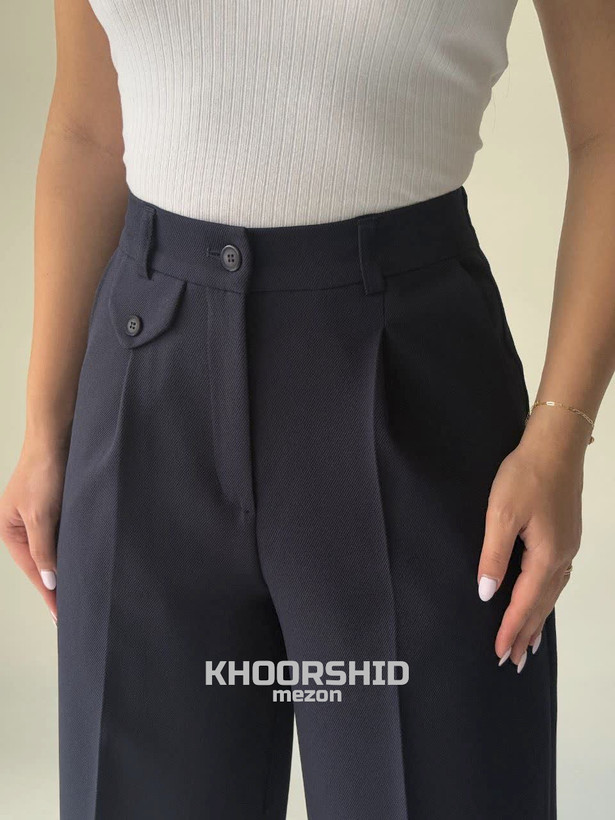 شلوار بگکرپ کجراه زنانه سورمه ای