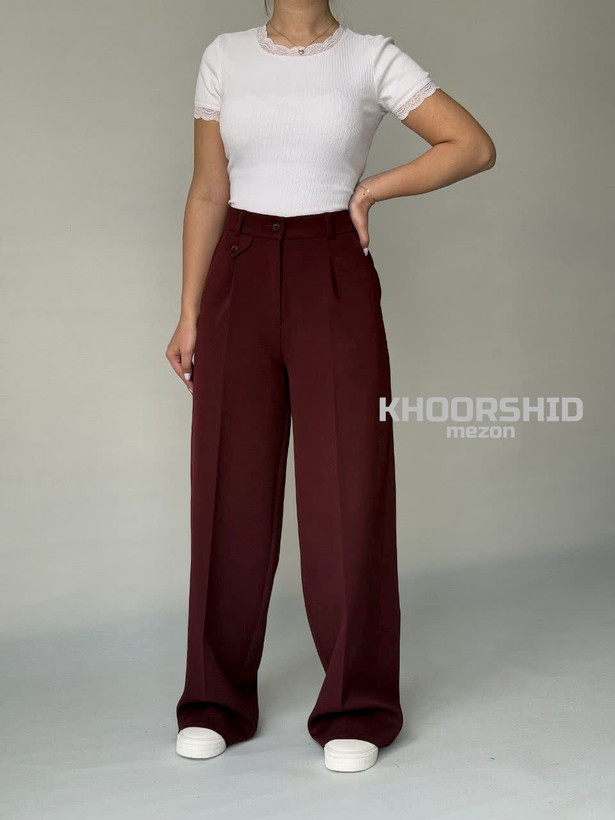 شاوار بگ زنانه زرشکی جدید