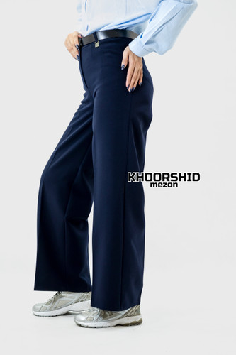 شلوار نیم بگ سورمه ای زنانه جدید