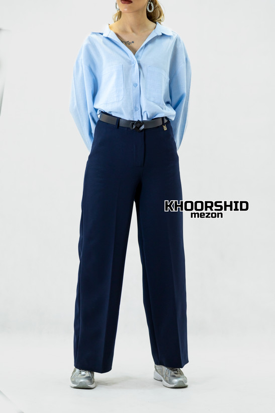 شلوار نیم بگ زنانه جدید سورمه ای