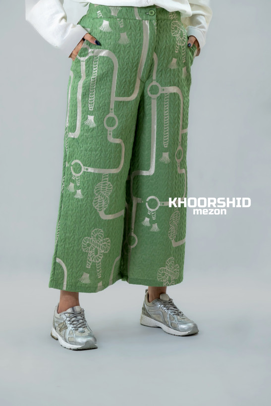 شلوار واید لگ سبز