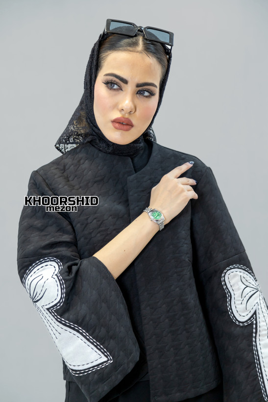 کت تک مشکی مجلسی طرح پاپیون