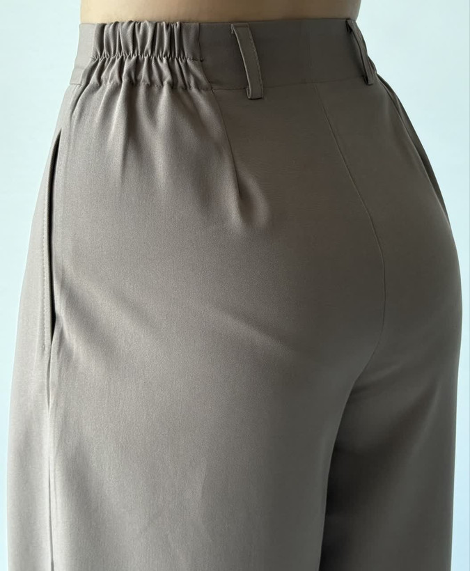 شلوار بگ پیله دار رنگ نسکافه ای