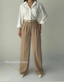 شلوار بگ پیله دار موکا