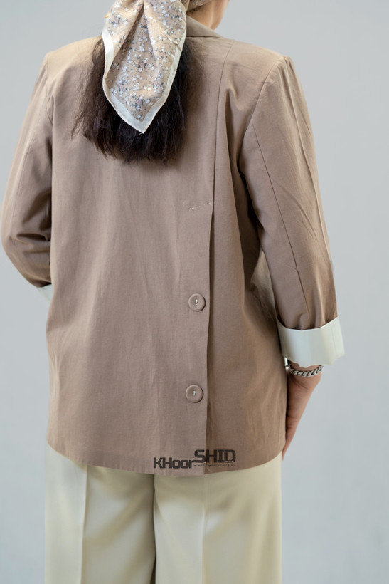 کت لنین مدل زارا رنگ موکا