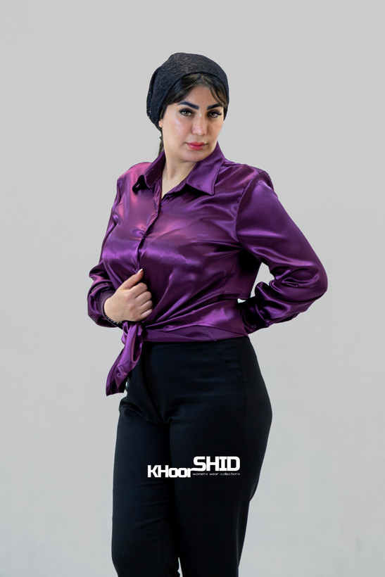 شومیز سات قواره بزرگ بادمجونی