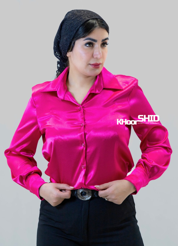 شومیز ساتن سرخابی