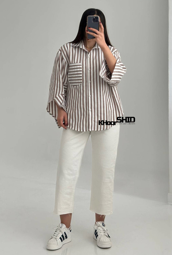 شومیز نخی راه راه جدید