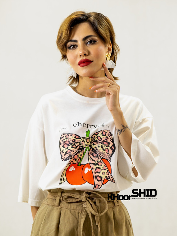 ست تیشرت وشلوار طرح cherry